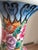 Vintage Chinese Famille Rose Style Hand-Painted Porcelain Vase With Gilt, 13" For Sale - Image 11 of 12