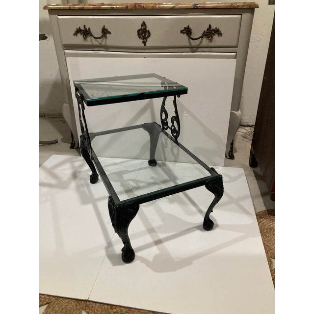 1960s Hollywood Regency 2 Tier Patio Table For Sale - Image 5 of 9