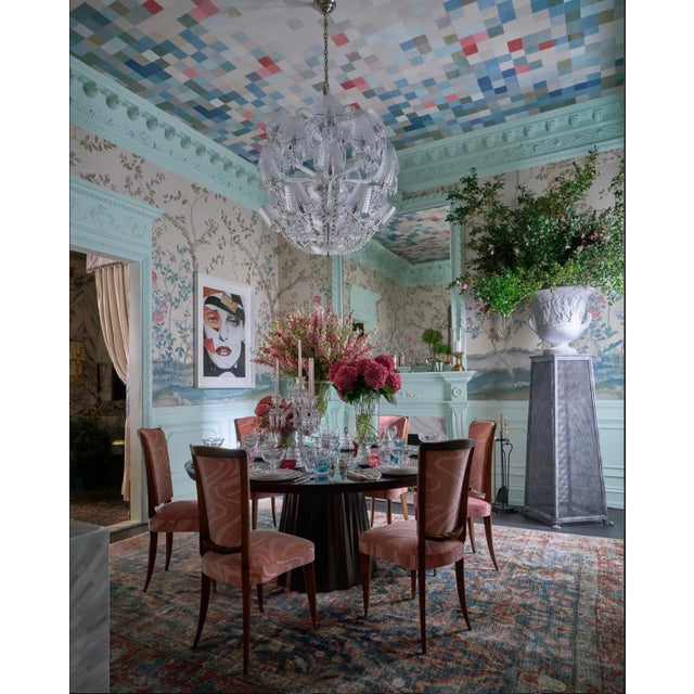 Sourced in Paris, this exceptional set of six 1940s French Art Deco dining chairs embodies the refined sophistication of...