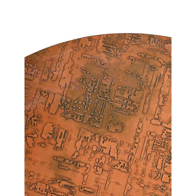 Round Bamboo and Copper Coffee Table, 1930s For Sale - Image 4 of 11