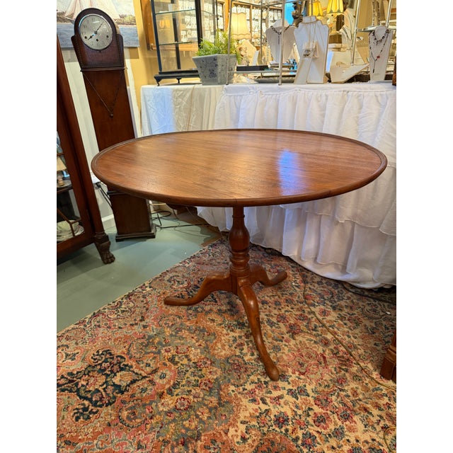Wood Chippendale or Queen Anne Antique Walnut Tilt Top Table 18th Century For Sale - Image 7 of 8