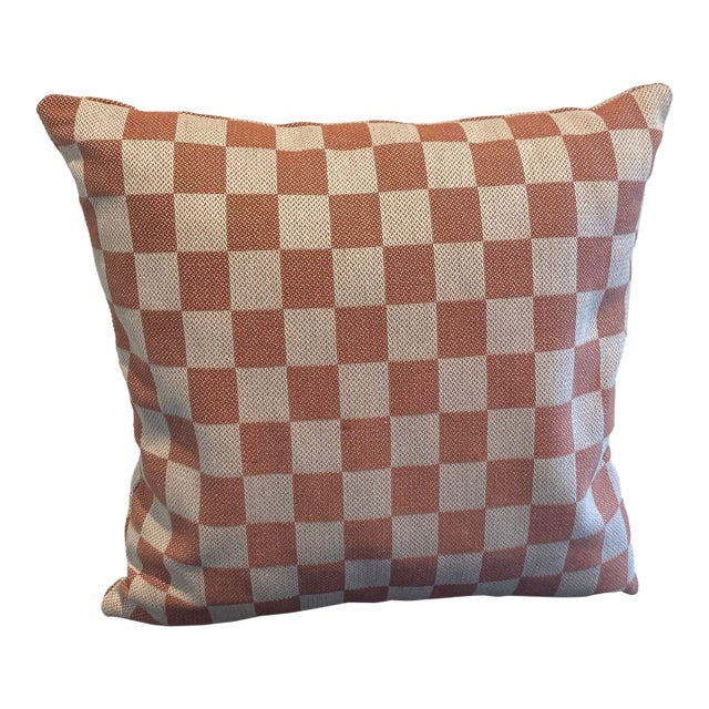 Terra Cotta & Cream Throw Pillow For Sale