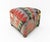 George Smith Style Kilim Upholstered Footstool, triangular form with repeating triangle pattern. 12" H x 16" W x 18" D....