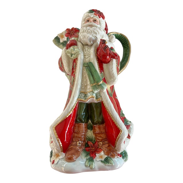 Vintage Fitz & Floyd St Nicholas Pitcher Ceramic Santa Claus For Sale