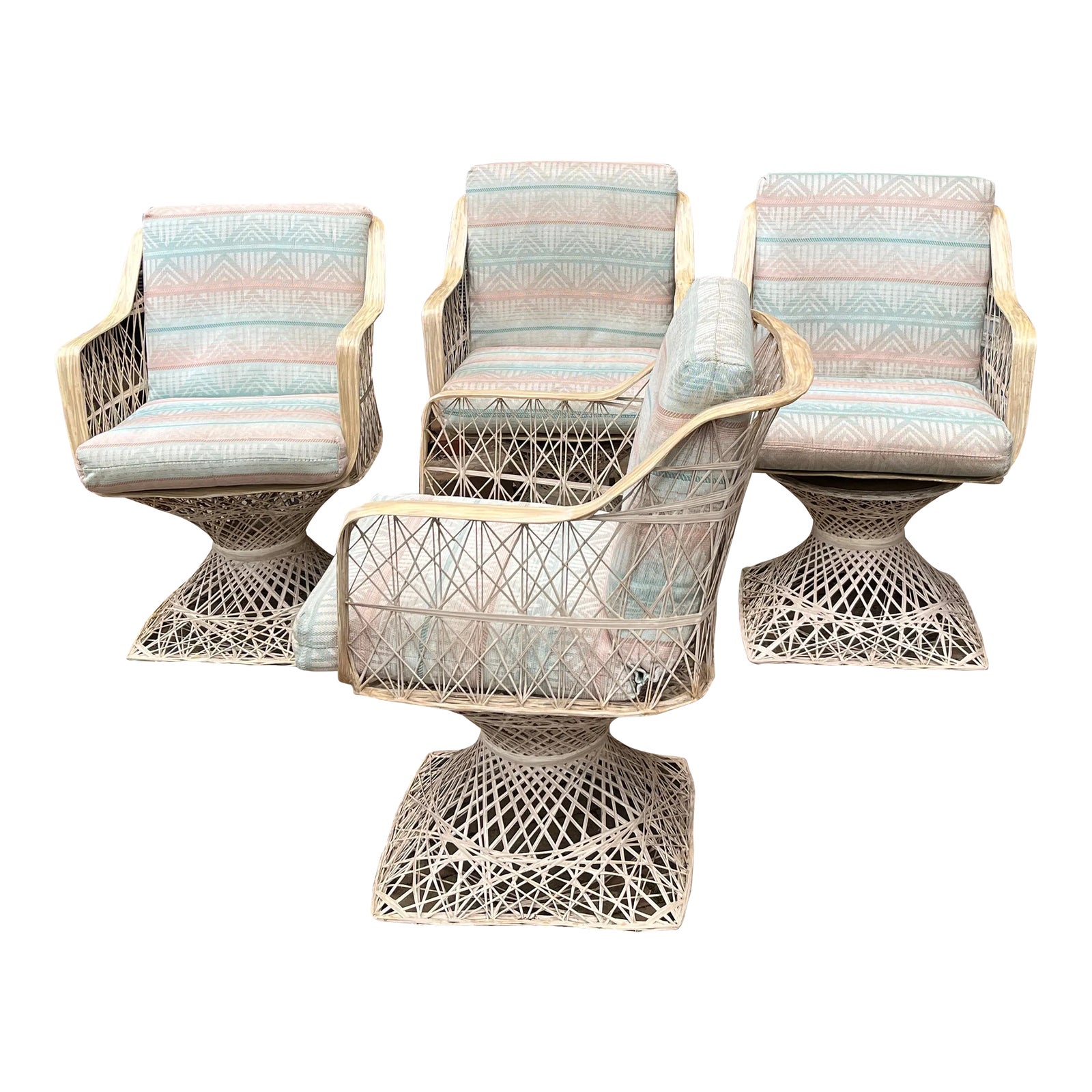 Vintage Miami Style Patio Chairs Set of 4 Chairish