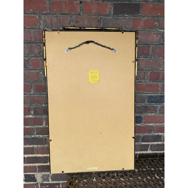 Metal LaBarge Faux Bamboo Brass Wall Mirror – Hollywood Regency, 46” Tall For Sale - Image 7 of 9