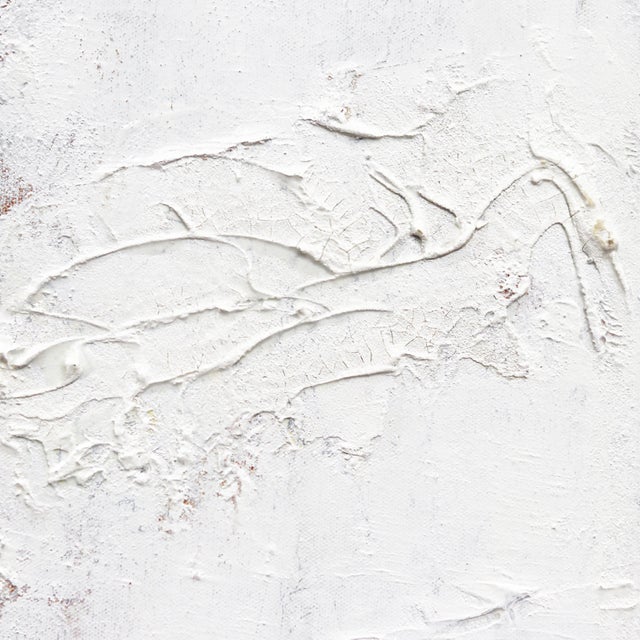 White Textural Layered Painting - Rebel - Abstract Minimalist Painting Original Artwork by Le BohemianMuse For Sale In Los Angeles - Image 6 of 9