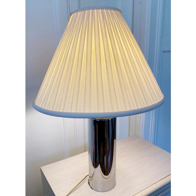 Mid-Century Modern 1970s Robert Sonneman for George Kovacs Chrome Cylinder Lamp For Sale - Image 3 of 9