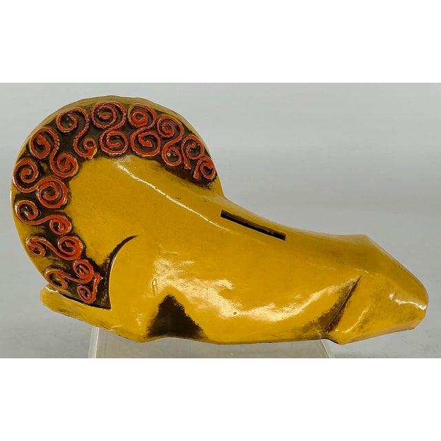 Yellow 1960s Vintage Lion Coin Bank by Pride Creations For Sale - Image 8 of 8