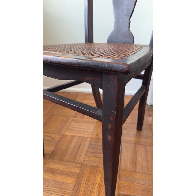 Late 19th Century Mission Armless Side Chair With Cane Seat For Sale - Image 12 of 13