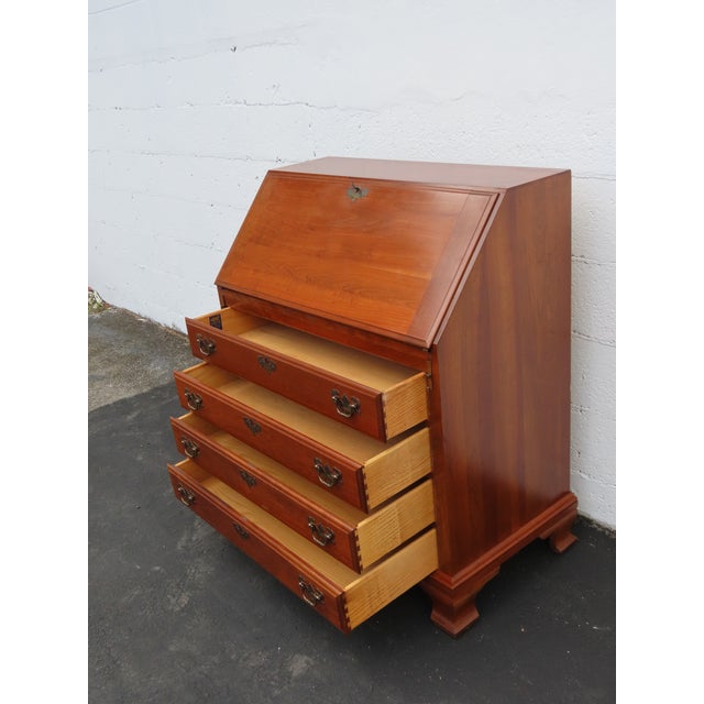 1940s Maddox 1940s Solid Cherry Large Secretary Desk 6393 For Sale - Image 5 of 18