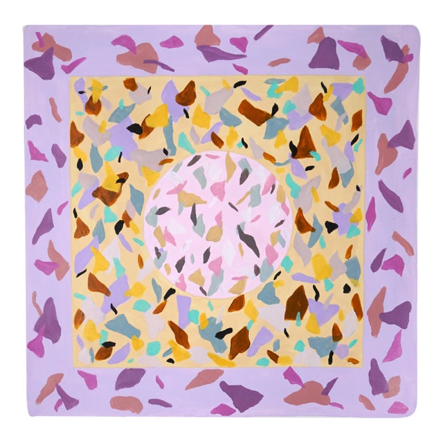 2022 "Pink Architecture" Abstract Acrylic Painting by Natalia Roman For Sale