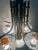 5-Light Chandelier in White and Amber Shaded Glass, 1976 For Sale - Image 9 of 11