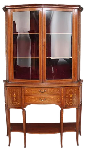 19th Century Inlaid Mahogany Display Cabinet
