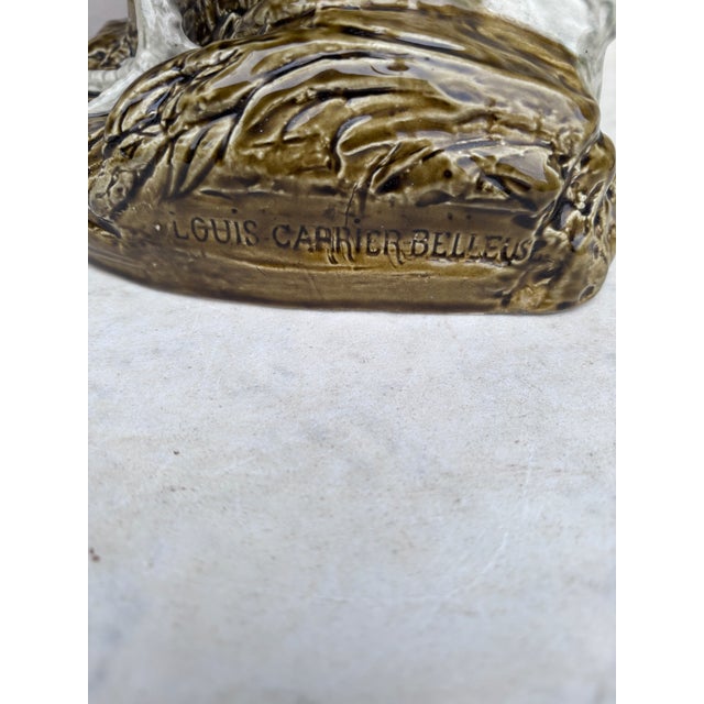 19th Century Majolica Rooster Vase Choisy Le Roi by Carrier Belleuse For Sale - Image 4 of 10