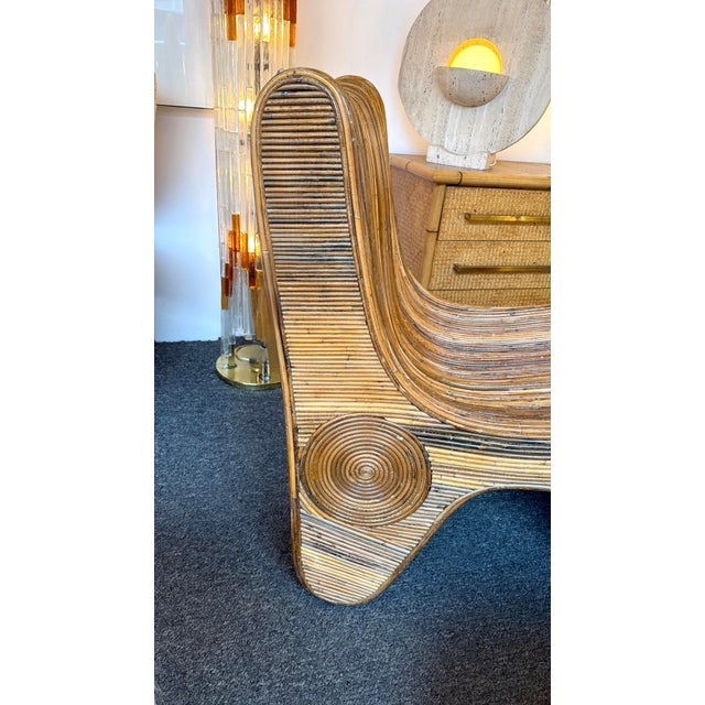 1980s Pair of Rattan Slipper Chairs. Italy, 1980s For Sale - Image 5 of 8