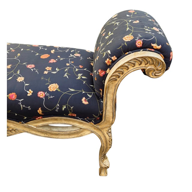 1990s Neoclassical Window Bench Scrolled Arm French Regency Design Source Louis XV For Sale - Image 4 of 18