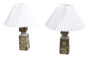 Danish Porcelain Baca Table Lamps by Nils Thorsson for Royal Copenhagen, 1960s, Set of 2