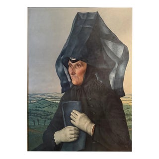 Mons Karl, Woman from the Schwalm Region, 1940s, Oil Painting on Plywood For Sale