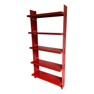 Vintage Italian Red Wall Unit, 1970s For Sale