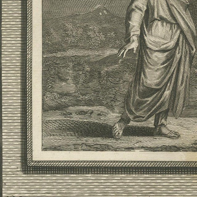 Pieter Mortier, Jehoiakim Burns Jeremiah's Scroll and Ezekiel's Vision, 1700, Engraving For Sale - Image 4 of 12