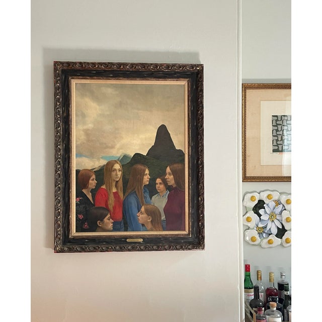 Harold Edmonds (American, 20th c.) -Three Virgins Egg tempera on masonite Signed “Edmonds 73” in the lower right corner...