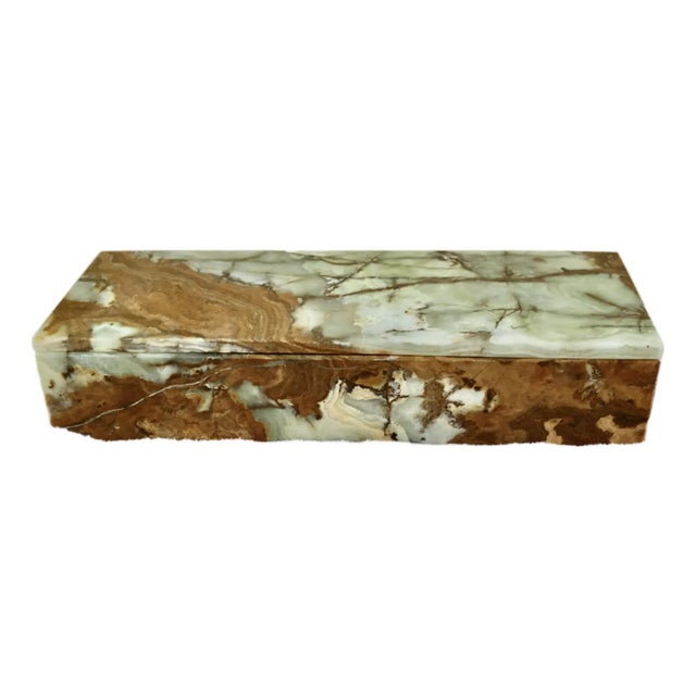 Italian Crafted Marble Jewelry Storage Box For Sale
