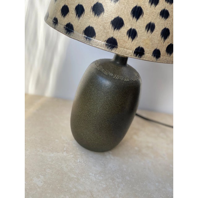 Mid-Century Modern Vintage Brown Green Table Lamp from Agne Aronsson, 1960s For Sale - Image 3 of 7