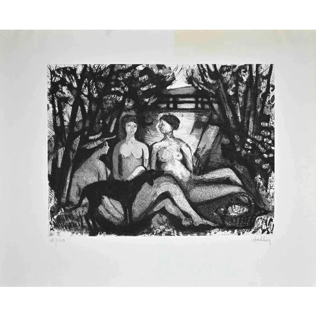 Déjeuner sur l'herbe is an original etching print realized by French painter and engraver Jacques Hallez (1923-2021) in...