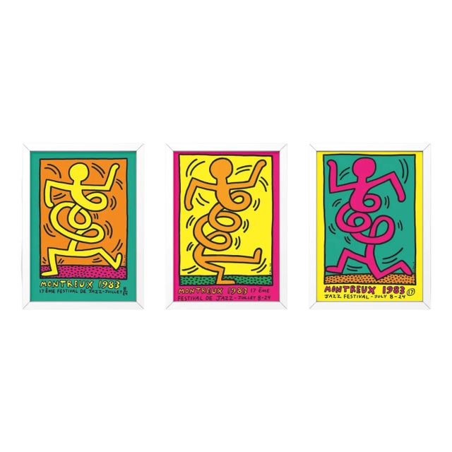 Montreux Jazz Festival Posters by Keith Haring, 1983, Set of 3 For Sale