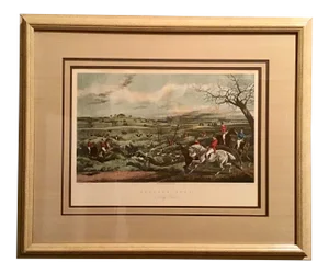 19th Century Original Hunting Lithograph by Henry Alken, Framed