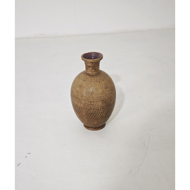 Brown Mid-Century Modern Ceramic Vase by Ugo Zaccagnini, Italy, 1950 For Sale - Image 8 of 9