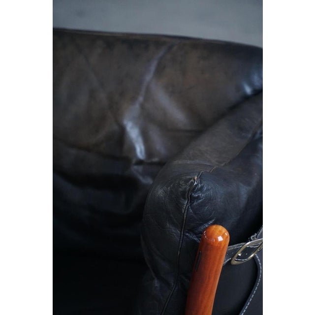 Vintage Ilona Lounge Chair in Stained Beech and Leather by Arne Norell for Aneby Mobler, 1960s For Sale - Image 17 of 18