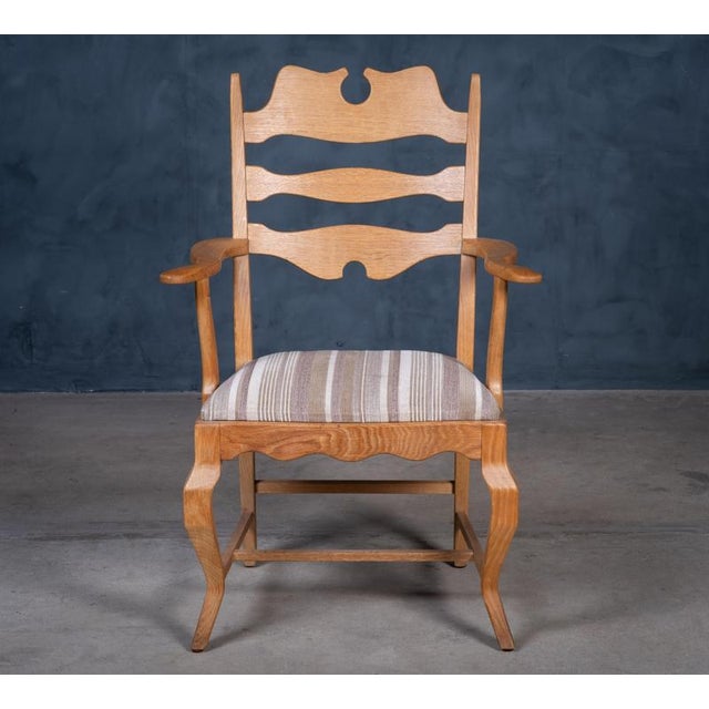 1960s Mid-Century Modern Razorblade Armchair in Oak by Henning Kjærnulf, 1960s For Sale - Image 5 of 11