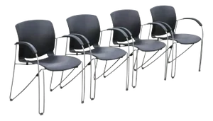 Haworth Zooey Chu Modern Stacking Waiting Room Office Dining Chairs - Set of 4