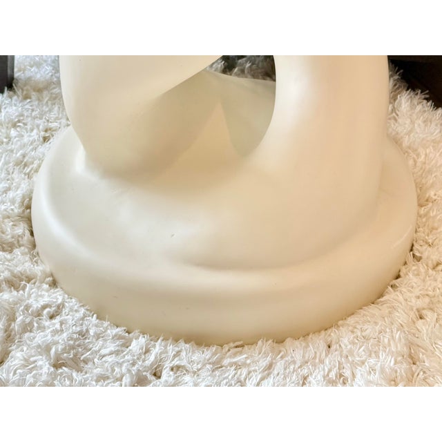 Michael Taylor Attributed to Michael Taylor Designs Twist Table in Signature White. Minor Chips at Base and Rim For Sale - Image 4 of 6