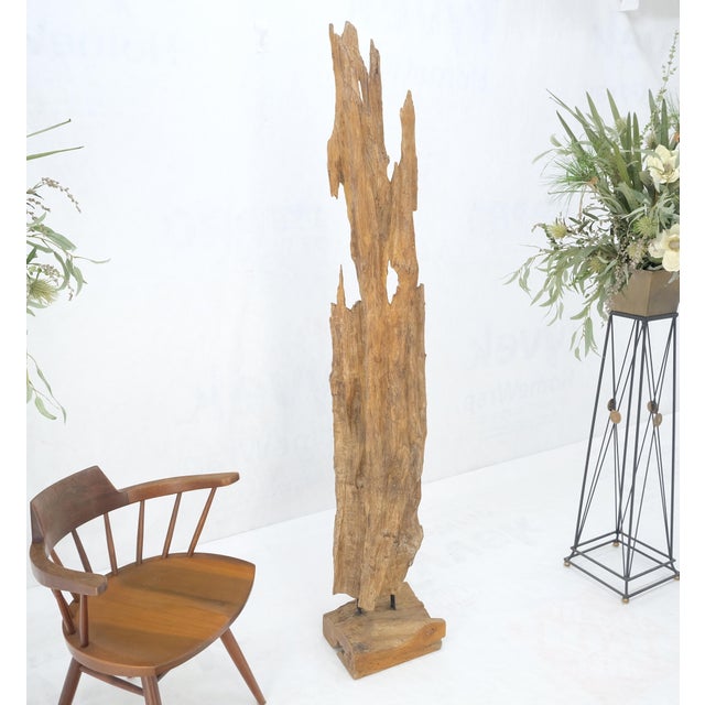 Wood Large Standing 6.5' Tall Abstract Driftwood Sculpture on Wooden Block Base For Sale - Image 7 of 9