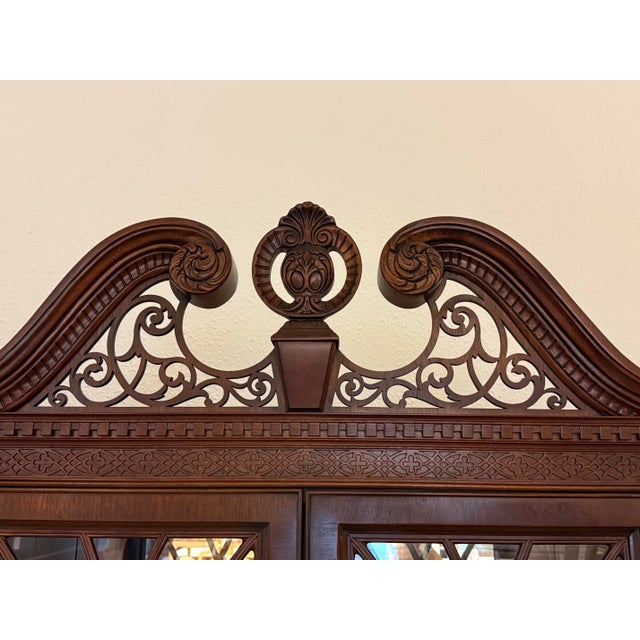 Auburn Late 20th Century Furniture Centennial Collection Flame Mahogany + Cherry Wood China Cabinet For Sale - Image 8 of 12