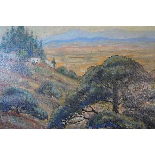 1930s 1930s Henry Lovins - Misty Weather, San Fernando Valley - Oil on Canvas For Sale - Image 5 of 7