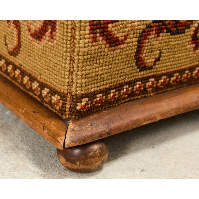 Pair of 19th Century Victorian Needlepoint Square Footstools For Sale - Image 11 of 18