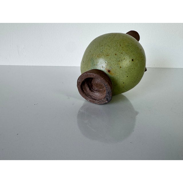 Ceramic Vintage Small Handcrafted Pottery Vase For Sale - Image 7 of 9