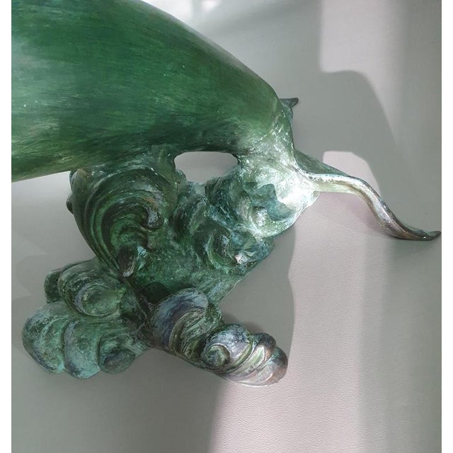 Bronze Dolphin coffee table 1970s. New oval Glass top later this week. Width 100 Height 55 Depth 55 cm Bronze Dolphin...