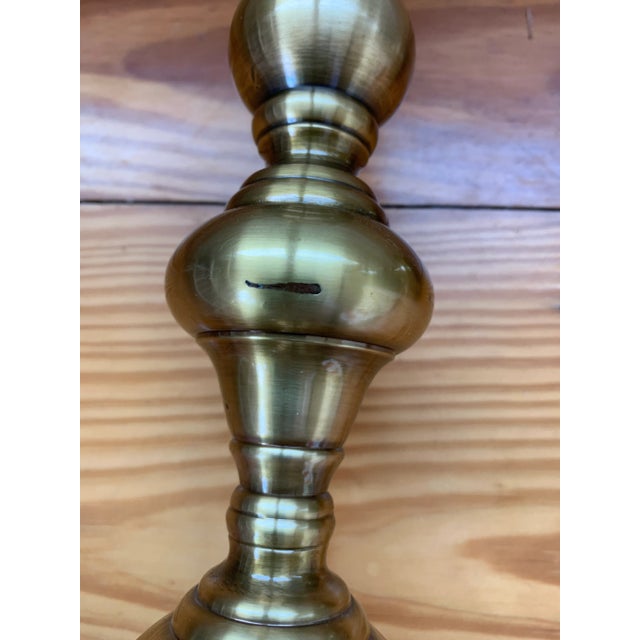 Global Views Brass Pilar Candlesticks - a Pair For Sale In New York - Image 6 of 11