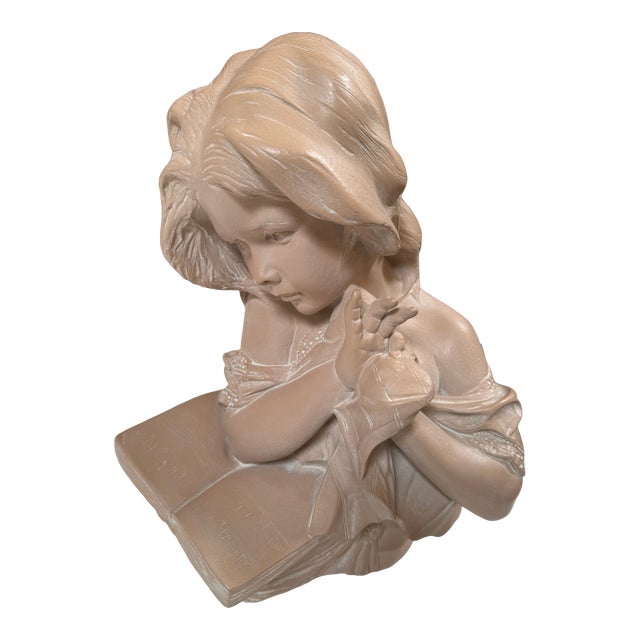 Pablo Verde Girl Reading a Book Sculpture, Circa 1985 For Sale