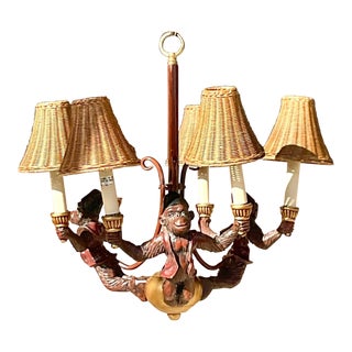 Vintage Regency Monkey Chandelier For Sale