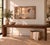 Striking decorative glass panel combining blush-toned mirrored glass with layered frosted and engraved detailing, creating...