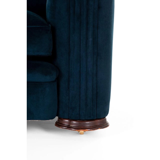 Set of Art Deco Velvet Armchairs For Sale - Image 12 of 13