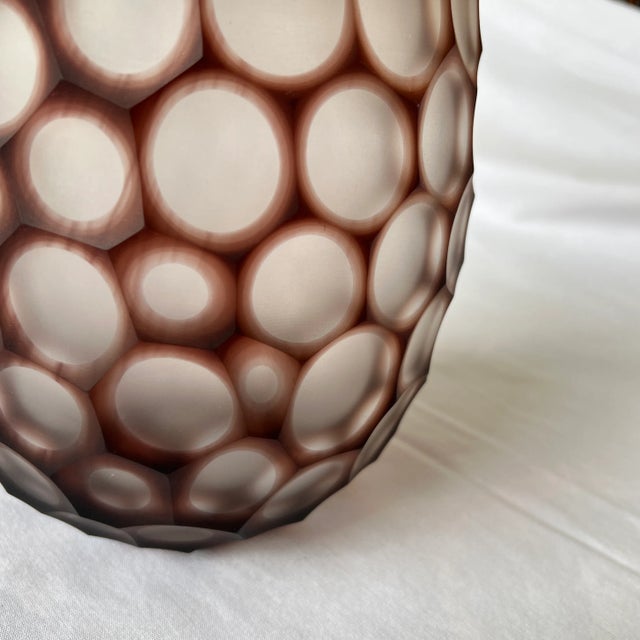 Italian Hand Blown Murano Glass Vase in Eggplant Color Signed by Artist For Sale In Dallas - Image 6 of 13