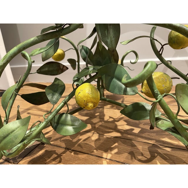 Florentine Painted Tole Lemon Tree Side Table, Italy, 1970s For Sale - Image 10 of 17