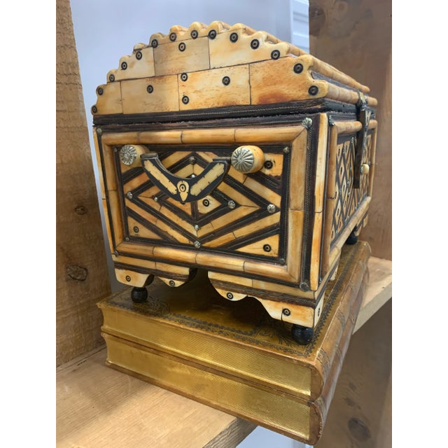 Mid 20th Century Vintage Handmade Moroccan Dome-Top Chest For Sale - Image 5 of 8